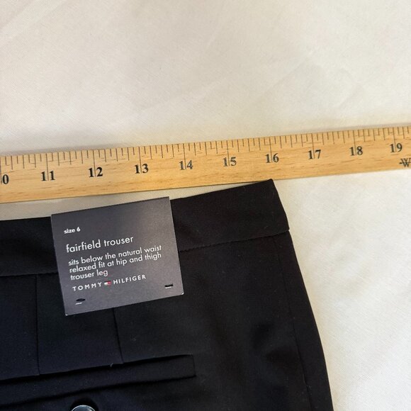 Tommy Hilfiger Black Fairfield Trouser Relaxed Straight Leg Size 6 - Picture 6 of 6